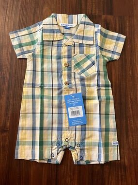 NWT Rugged Butts Sawyer Plaid Romper 0-3m